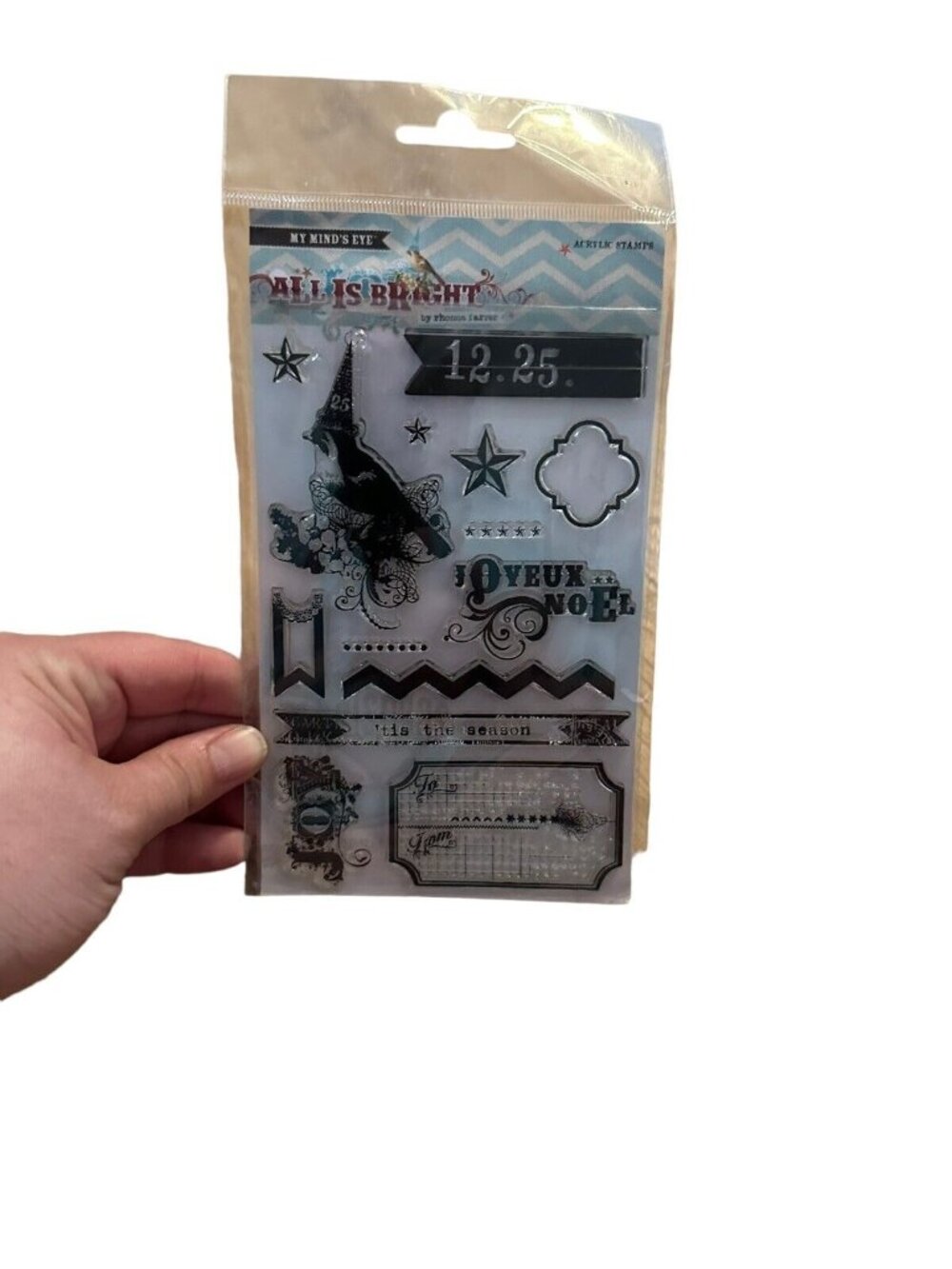 My Minds Eye All Is Bright Stamp Set Acrylic Christmas Noel